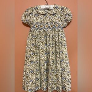 Edgehill Floral Kids Dress in Cream and Blue Dress Sz 5T.